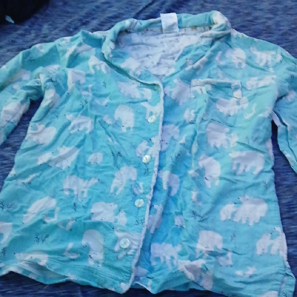 munki munki Blue and White Pajama Top Dreamy Design